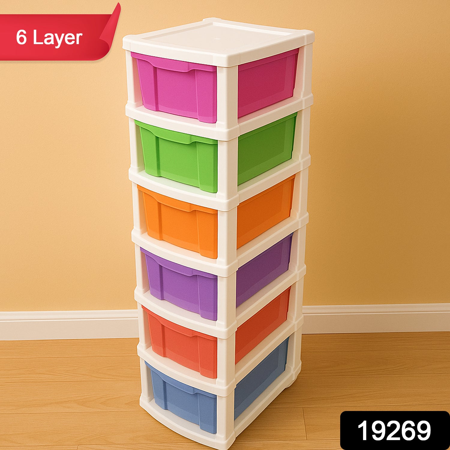 6-layer Multi-colored Plastic Storage Drawer Cabinet 6-layer Multi-colored Plastic Storage Drawer Cabinet